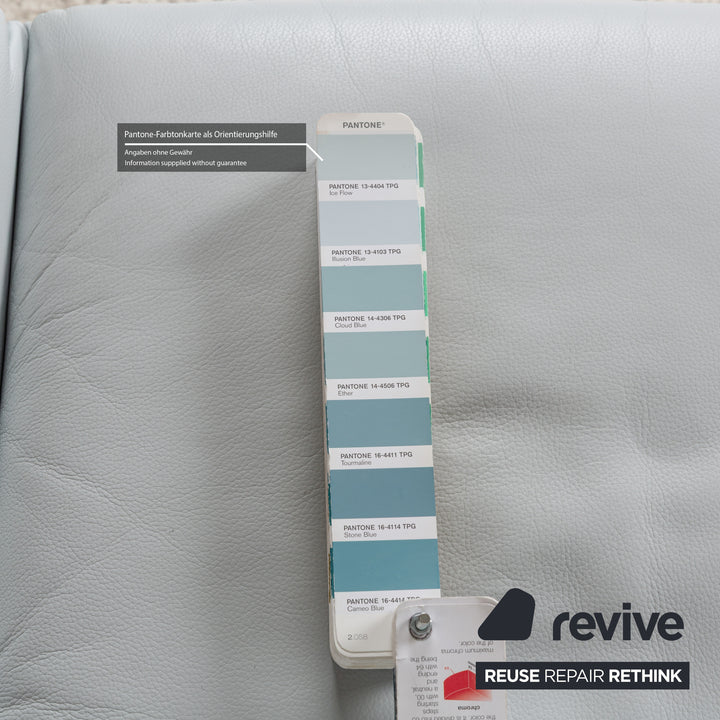 Koinor Rossini Leder Zweisitzer Blau Blaugrau manuelle Funktion Sofa Couch