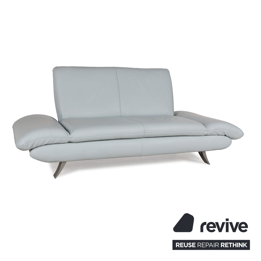 Koinor Rossini Leder Zweisitzer Blau Blaugrau manuelle Funktion Sofa Couch