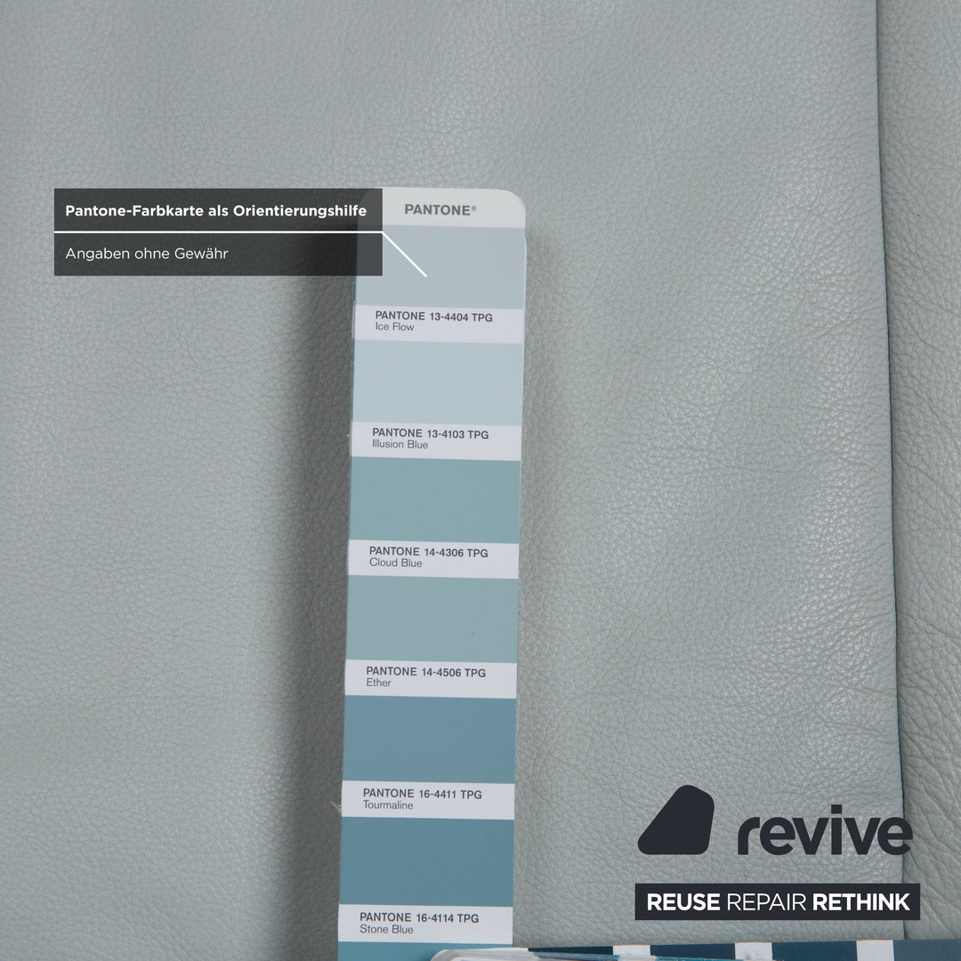 Koinor Rossini Leder Zweisitzer Blau Eisblau manuelle Funktion Sofa Couch