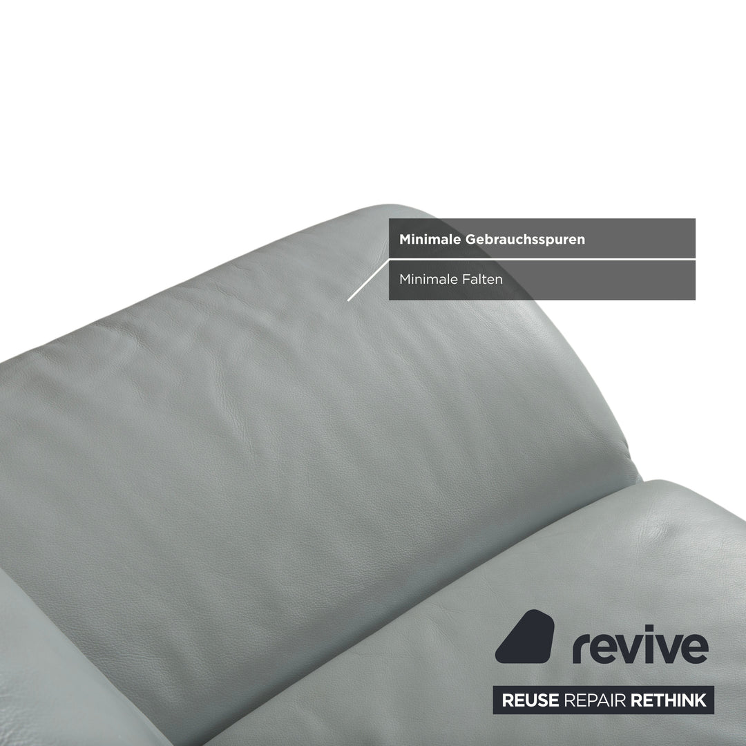 Koinor Rossini Leder Zweisitzer Blau Eisblau manuelle Funktion Sofa Couch