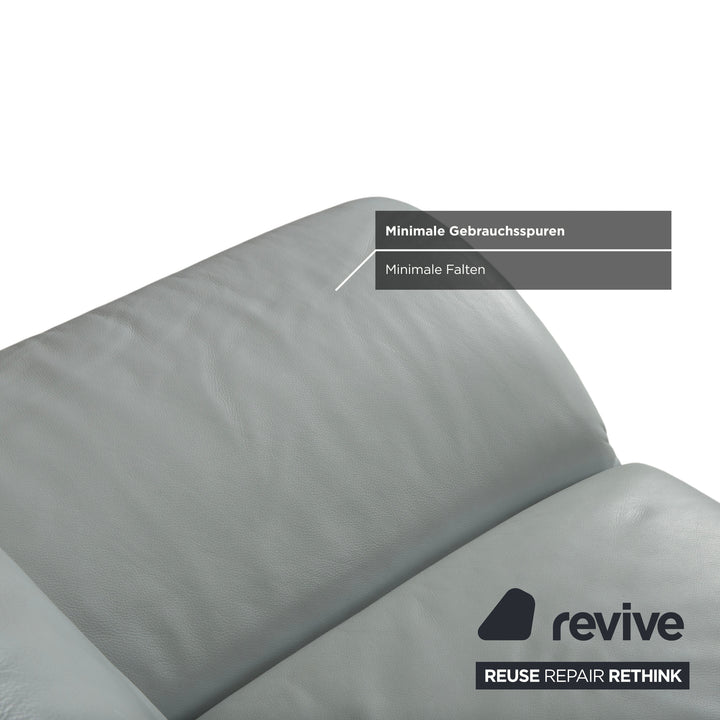 Koinor Rossini Leder Zweisitzer Blau Eisblau manuelle Funktion Sofa Couch