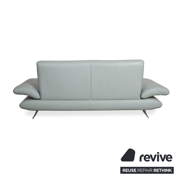 Koinor Rossini Leather Two-Seater Blue Ice Blue Manual Function Sofa Couch