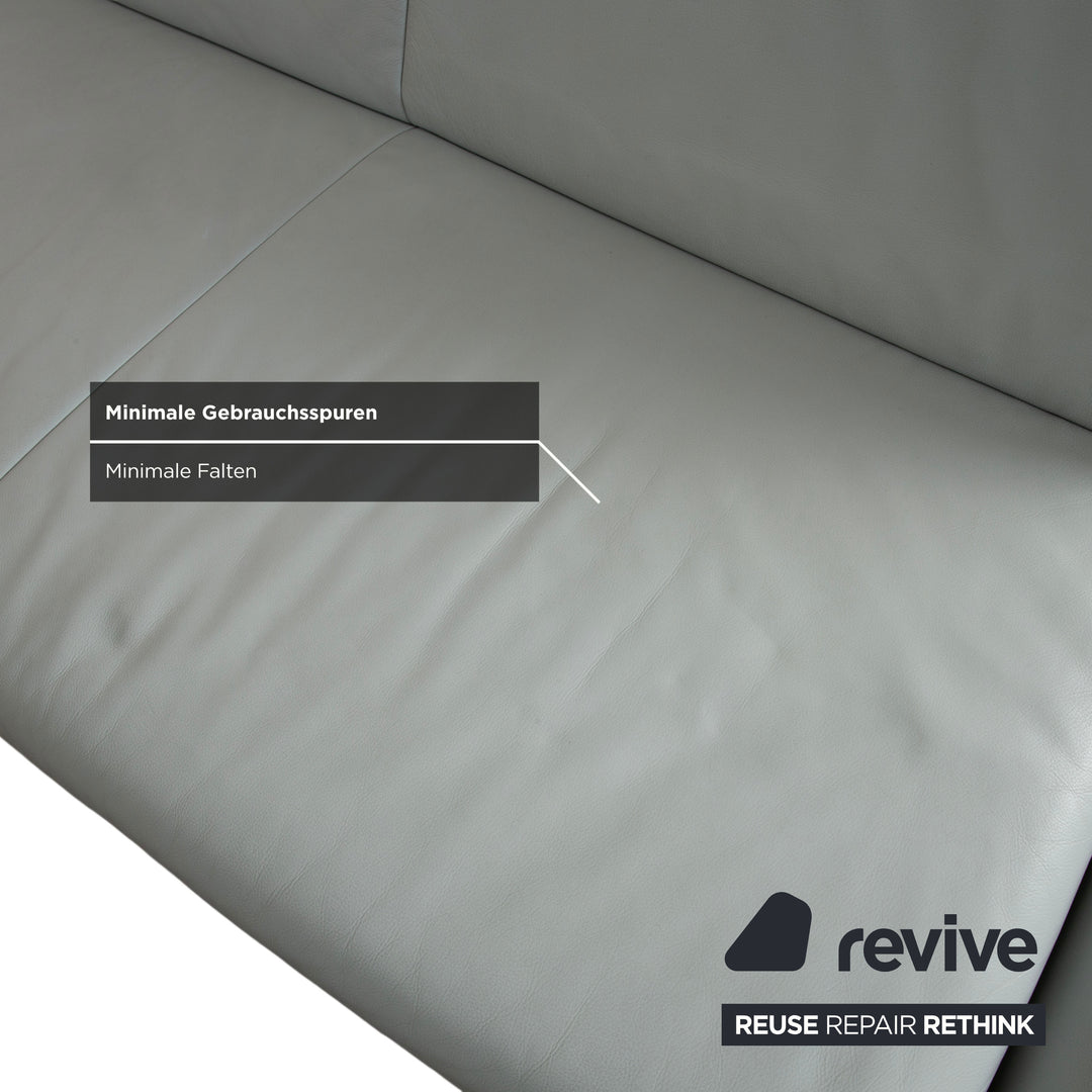 Koinor Rossini Leder Zweisitzer Blau Eisblau manuelle Funktion Sofa Couch