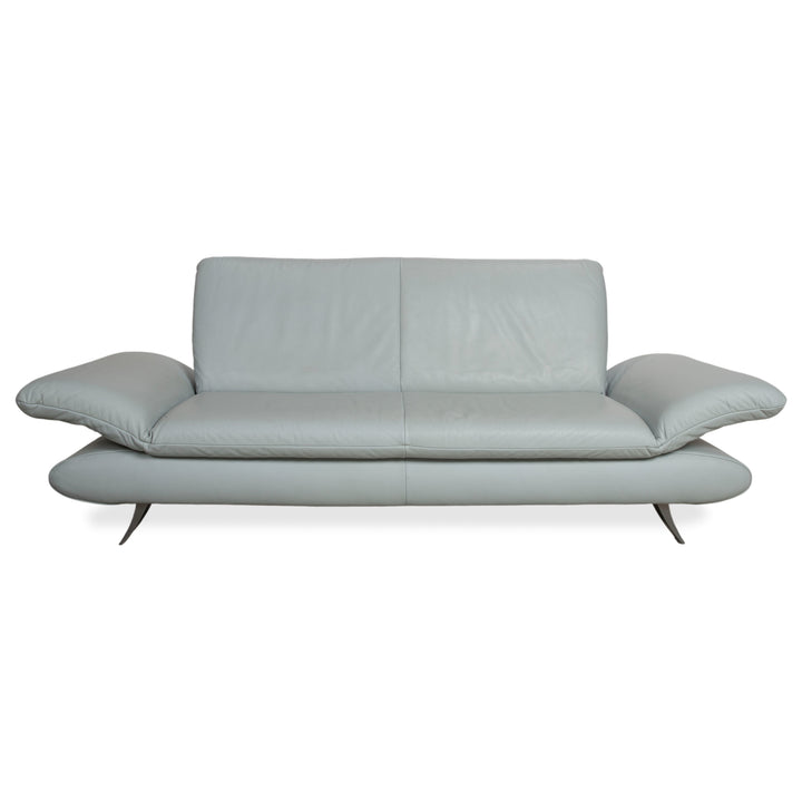 Koinor Rossini Leather Two-Seater Blue Ice Blue Manual Function Sofa Couch