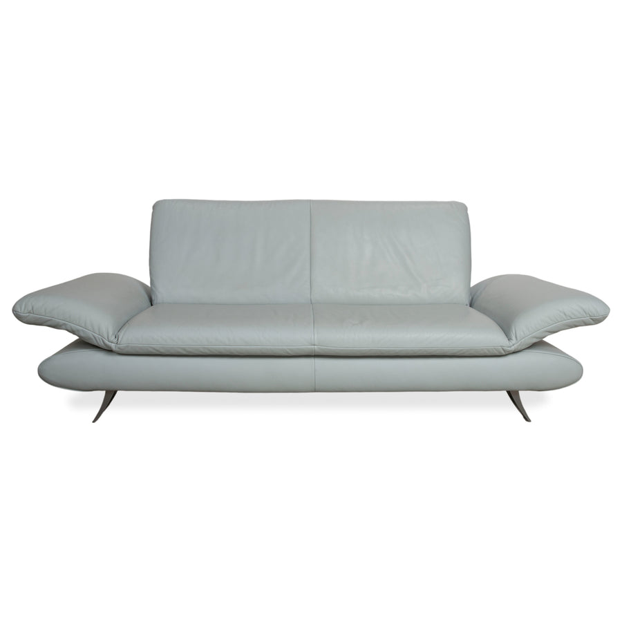 Koinor Rossini Leather Two-Seater Blue Ice Blue Manual Function Sofa Couch