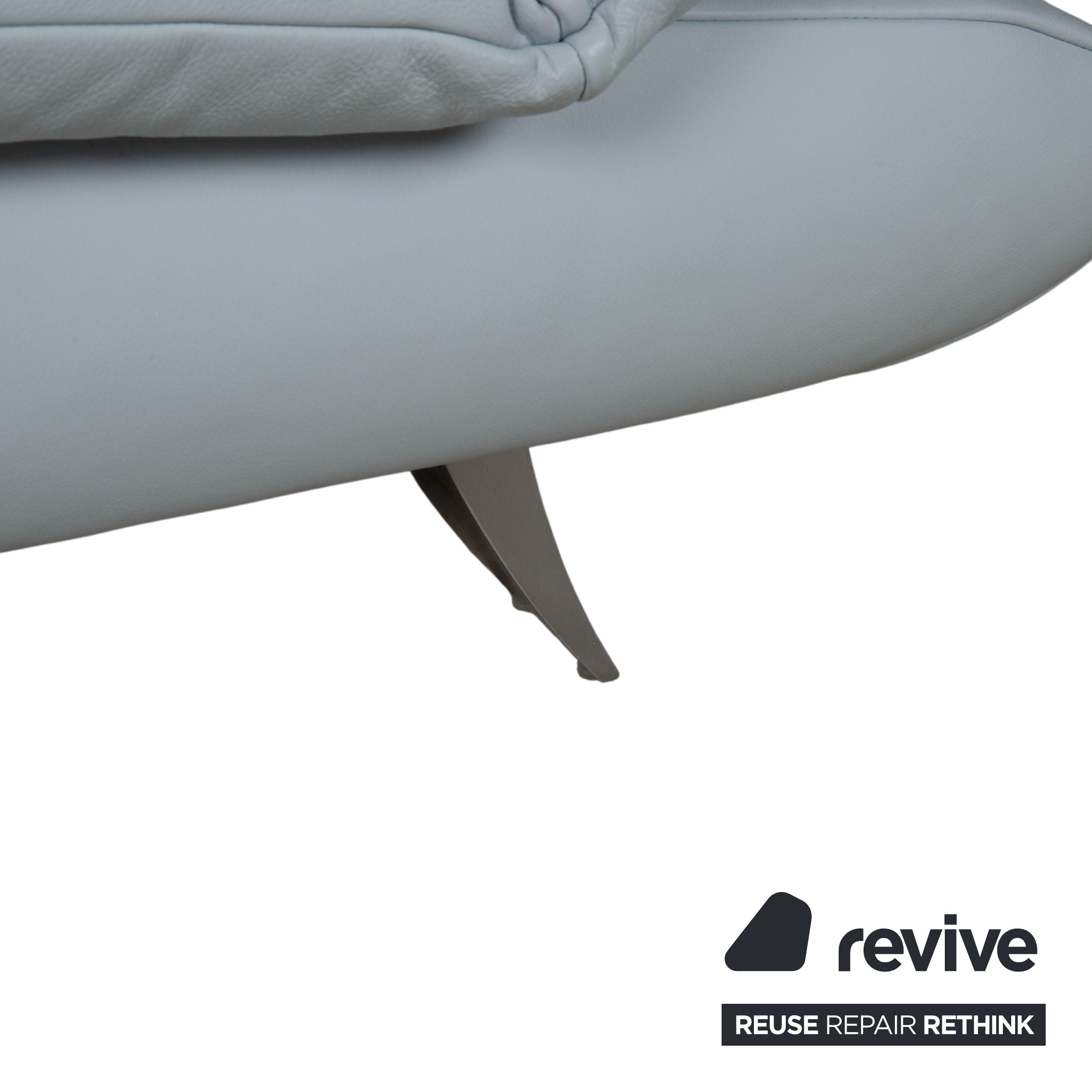 Koinor Rossini Leder Zweisitzer Blau Grau manuelle Funktion Sofa Couch