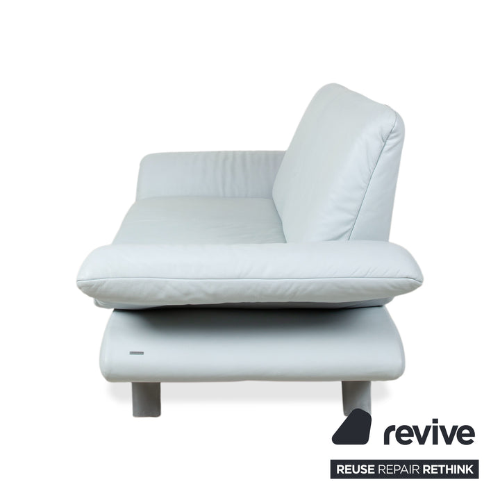 Koinor Rossini Leder Zweisitzer Blau Grau manuelle Funktion Sofa Couch