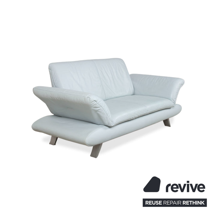 Koinor Rossini Leder Zweisitzer Blau Grau manuelle Funktion Sofa Couch