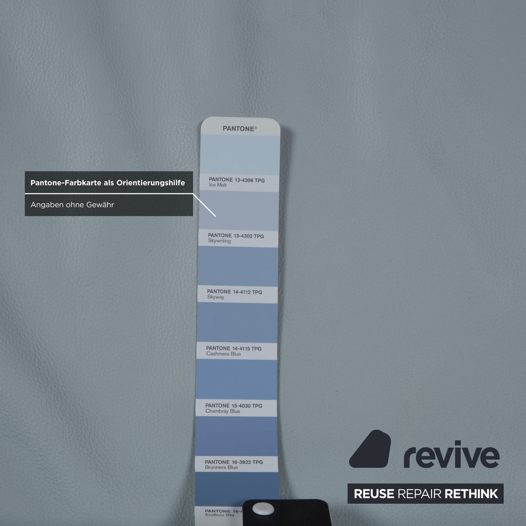 Koinor Rossini Leder Zweisitzer Blau Grau manuelle Funktion Sofa Couch