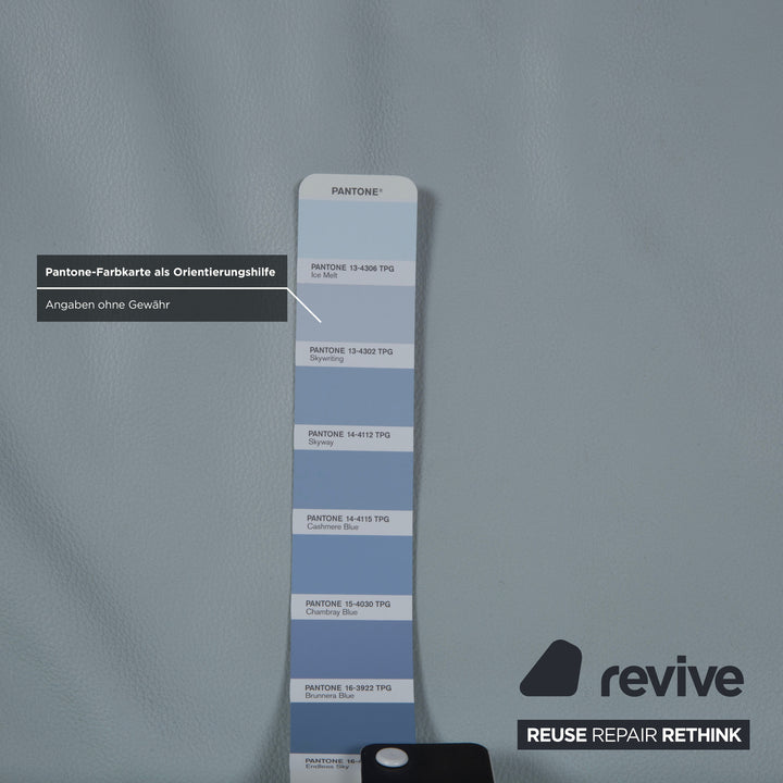 Koinor Rossini Leder Zweisitzer Blau Grau manuelle Funktion Sofa Couch