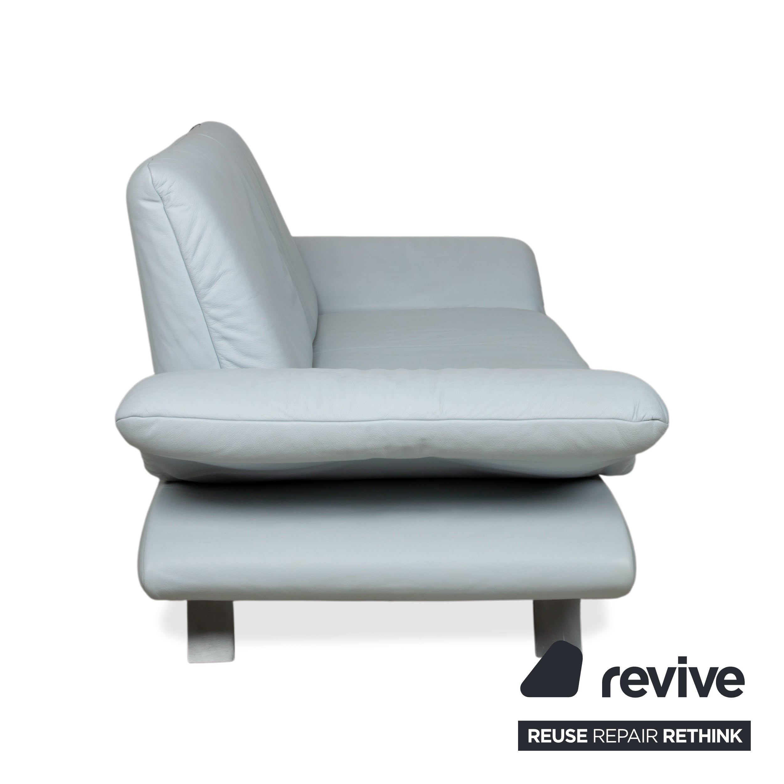 Koinor Rossini Leder Zweisitzer Blau Grau manuelle Funktion Sofa Couch