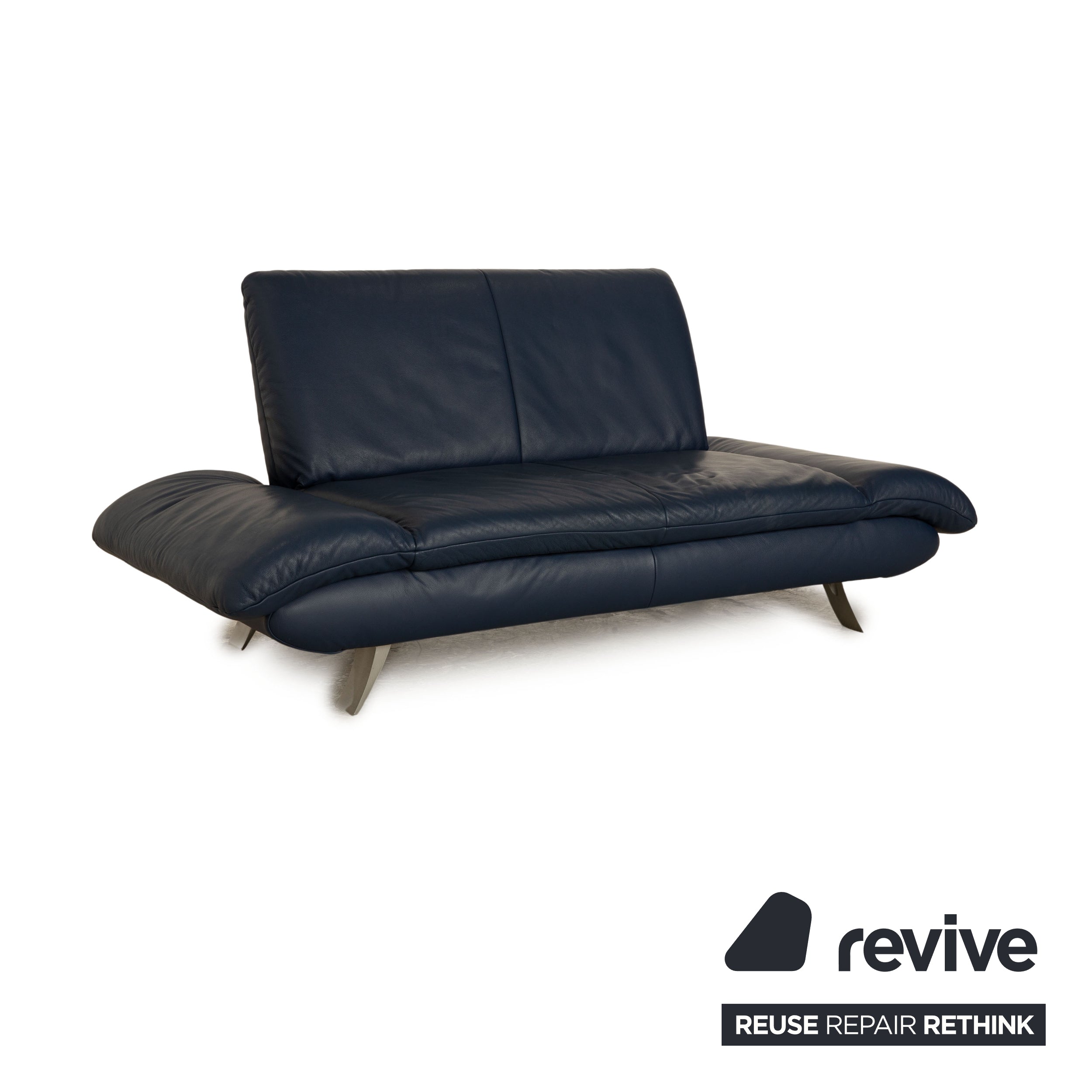 Koinor Rossini Leder Zweisitzer Blau manuelle Funktion Sofa Couch