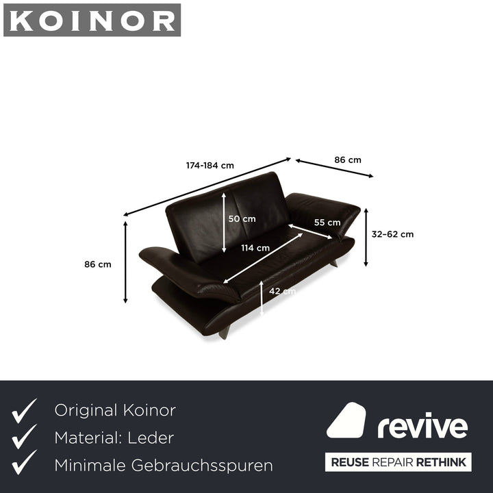 Koinor Rossini Leder Zweisitzer Sofa Couch Braun manuelle Funktion