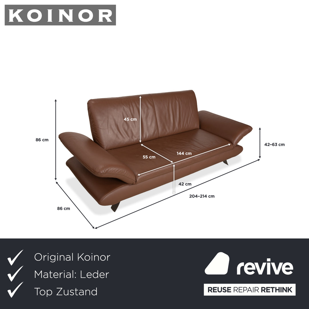 Koinor Rossini Leder Zweisitzer Braun manuelle Funktion Sofa Couch