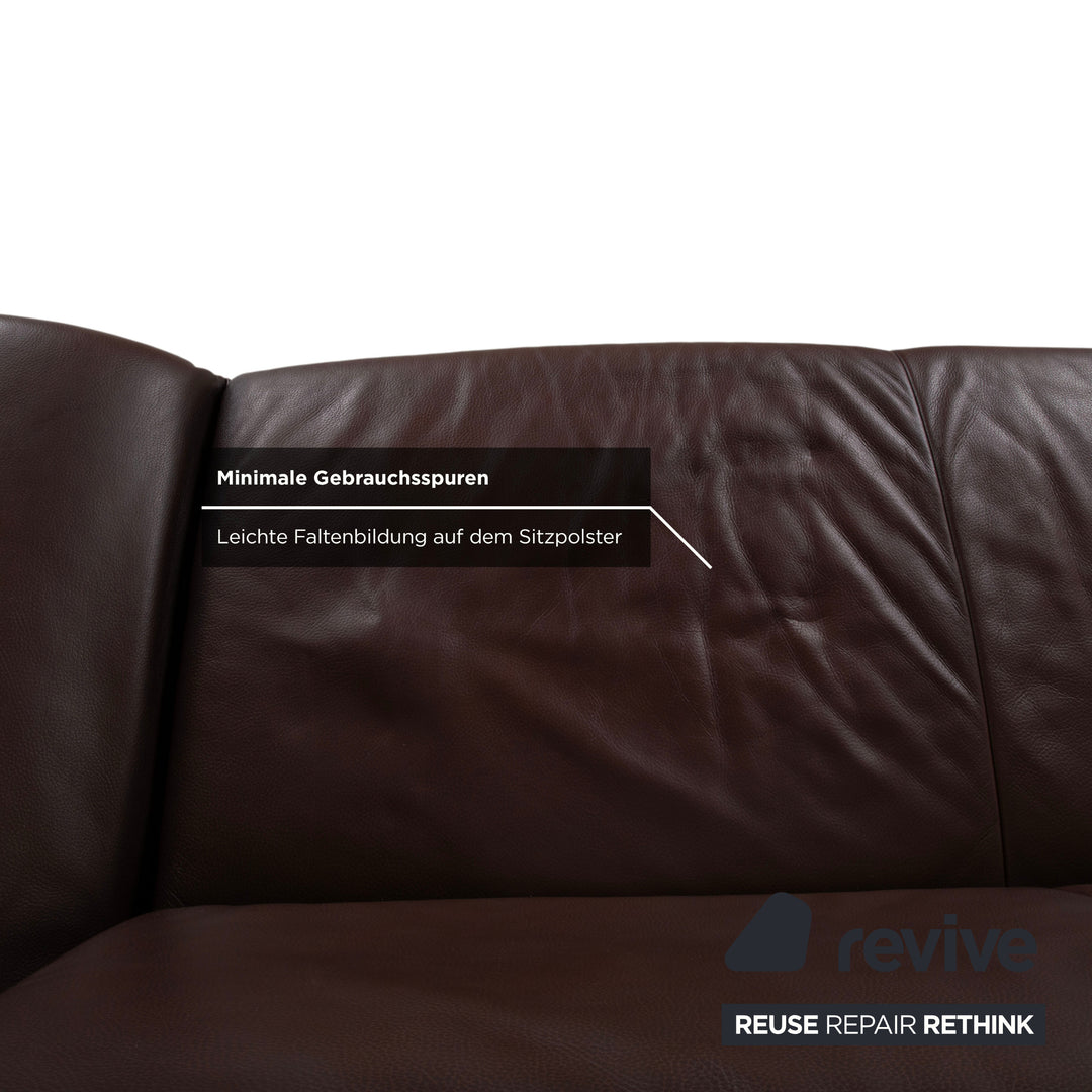 Koinor Rossini Leder Zweisitzer Braun manuelle Funktion Sofa Couch