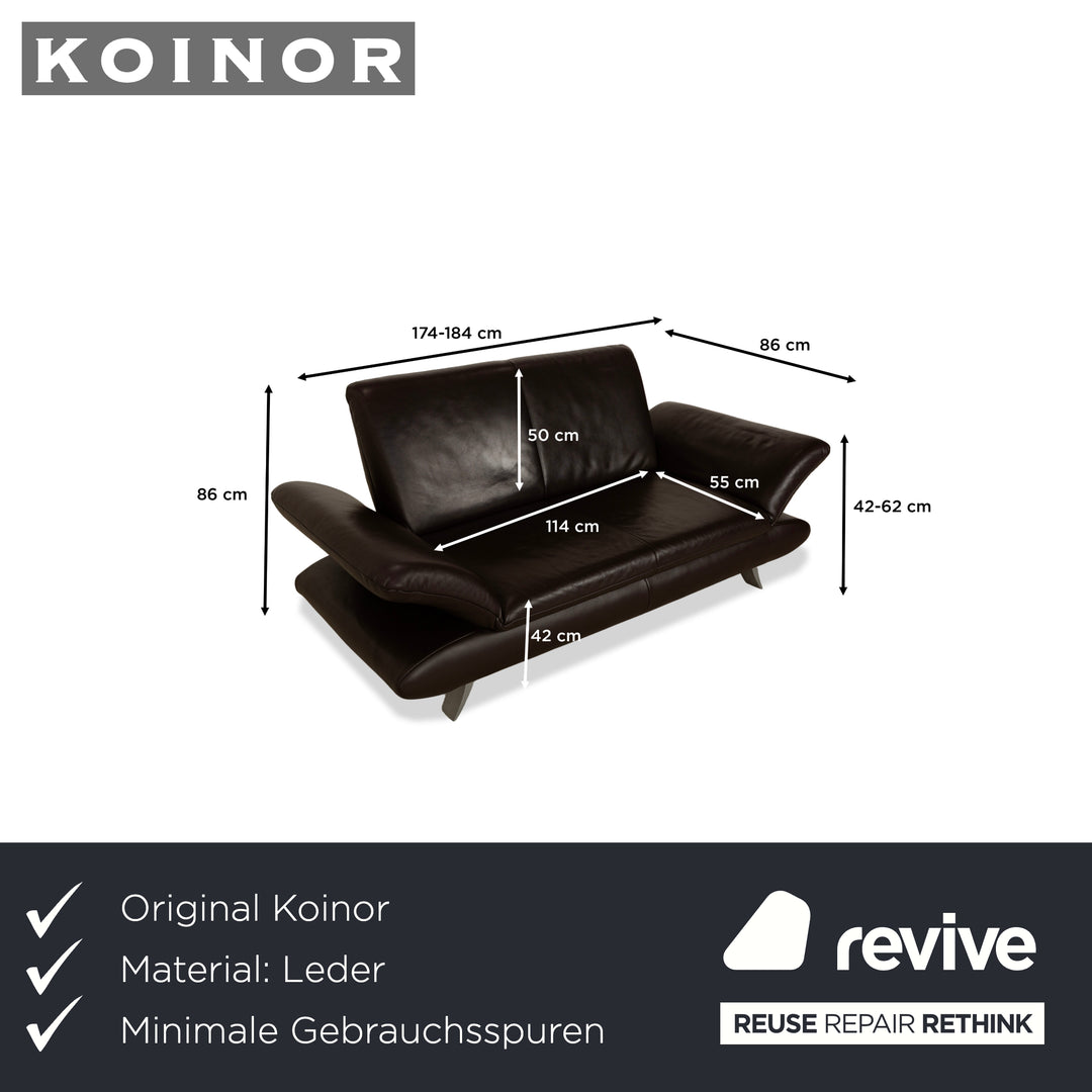 Koinor Rossini Leder Zweisitzer Sofa Couch Braun manuelle Funktion