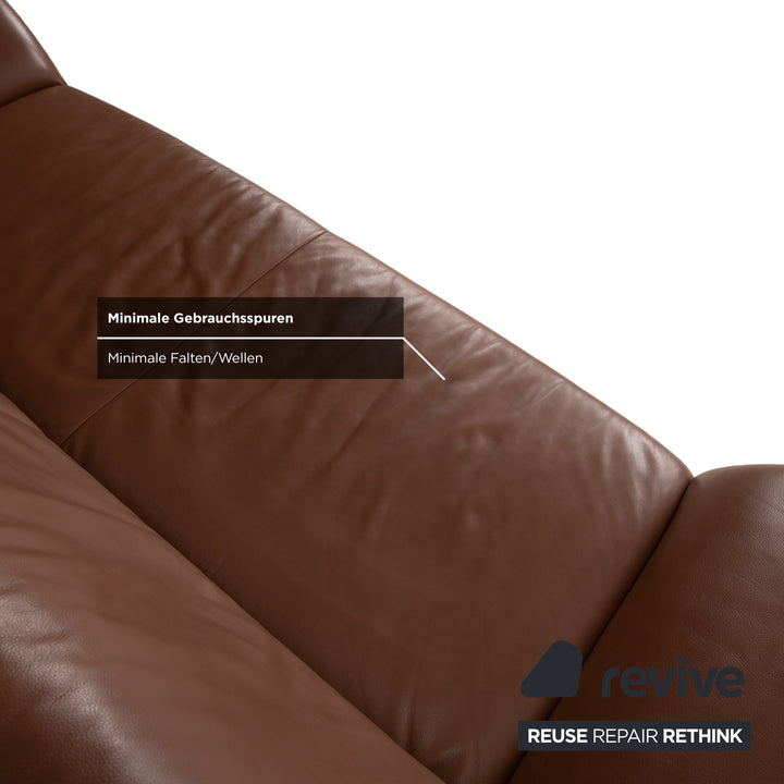Koinor Rossini Leder Zweisitzer Braun manuelle Funktion Sofa Couch