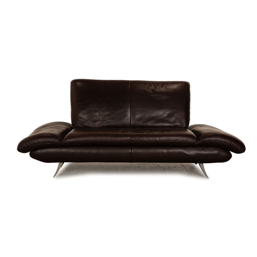 Koinor Rossini leather two seater brown sofa couch manual function