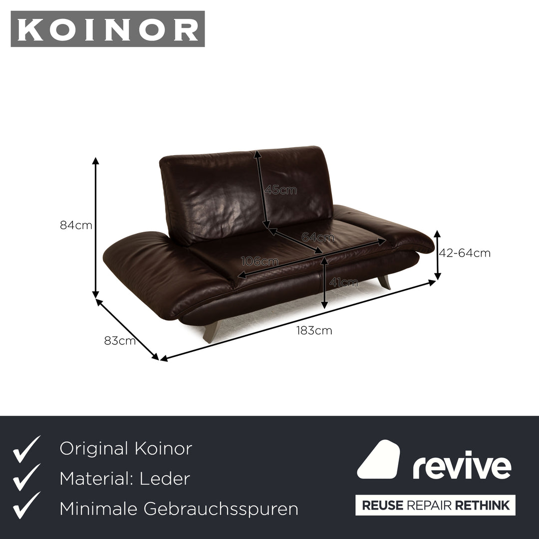 Koinor Rossini Leder Zweisitzer Braun Sofa Couch manuelle Funktion