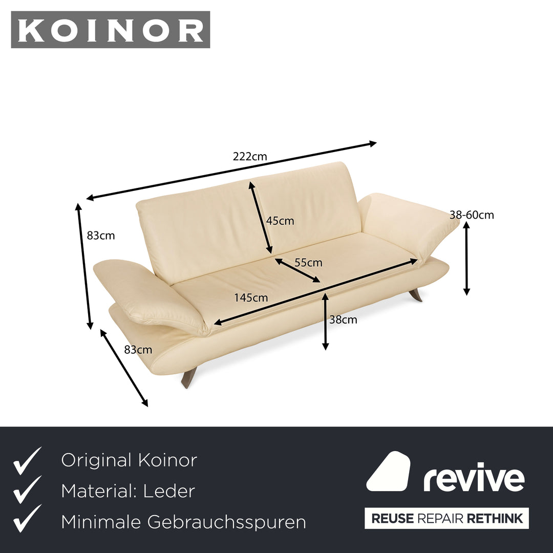 Koinor Rossini Leder Zweisitzer Creme manuelle Funktion Sofa Couch