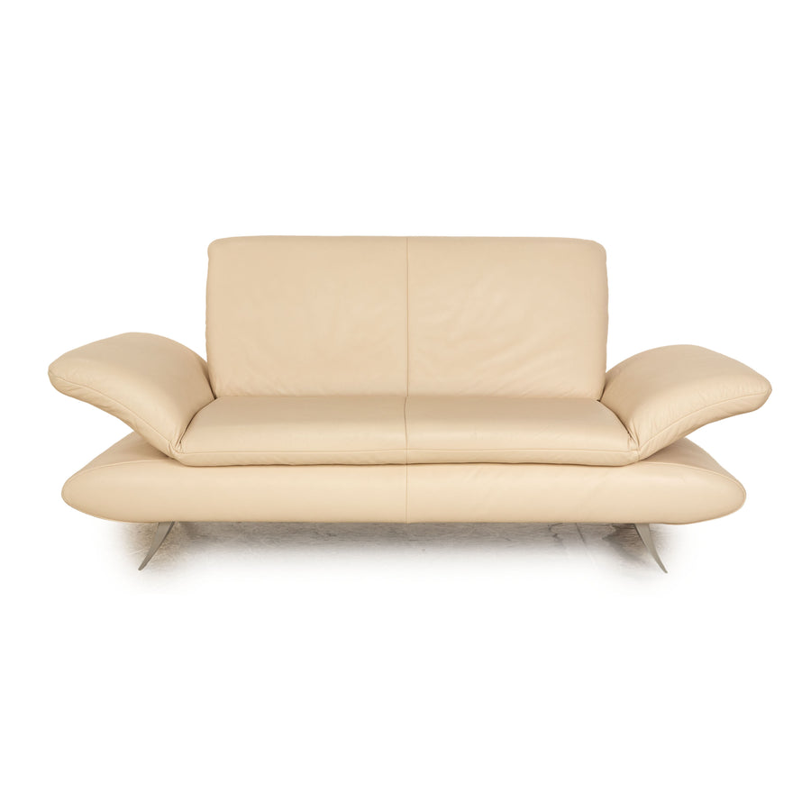 Koinor Rossini leather loveseat cream manual function sofa couch