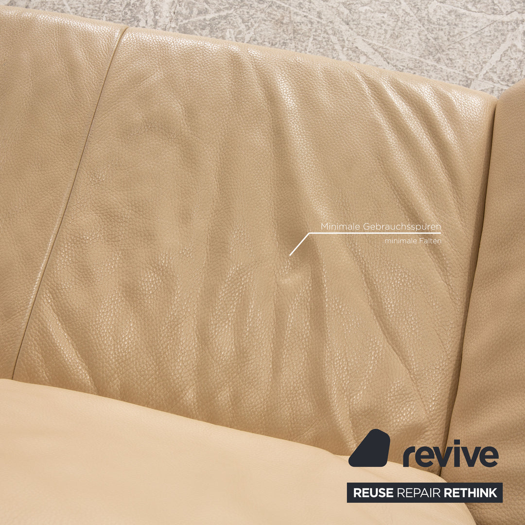 Koinor Rossini Leather Two Seater Cream Sofa Couch Function