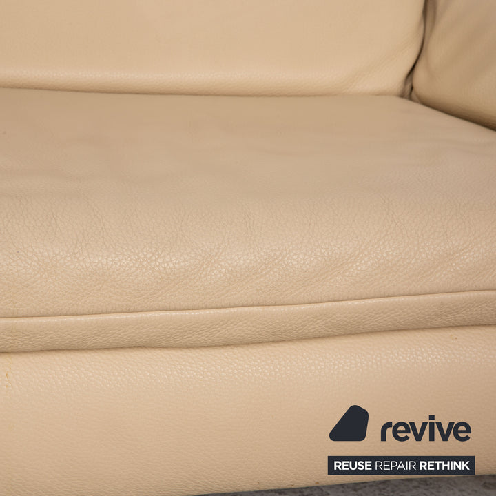 Koinor Rossini Leather Two Seater Cream Sofa Couch Function