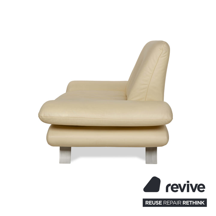 Koinor Rossini Leder Zweisitzer Creme Sofa Couch manuelle Funktion