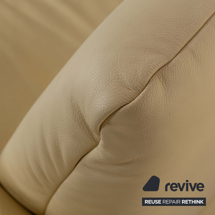 Koinor Rossini Leder Zweisitzer Creme Sofa Couch manuelle Funktion
