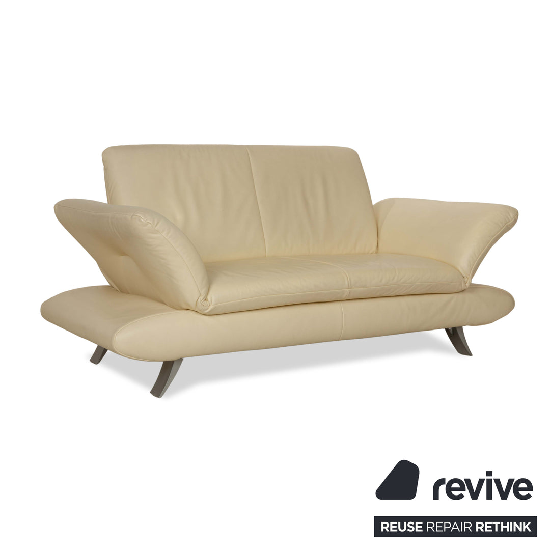 Koinor Rossini Leder Zweisitzer Creme Sofa Couch manuelle Funktion