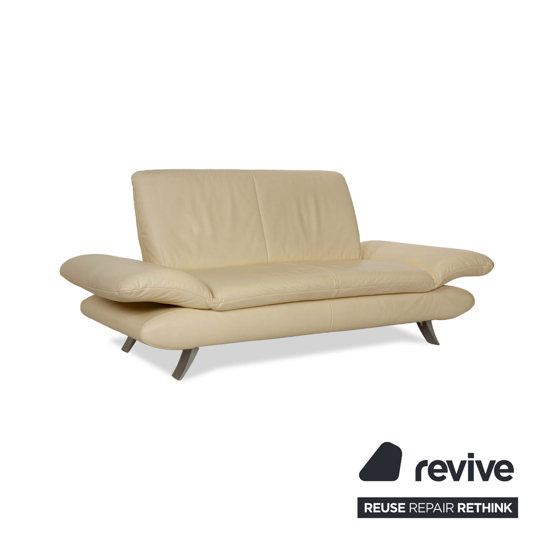 Koinor Rossini Leder Zweisitzer Creme Sofa Couch manuelle Funktion