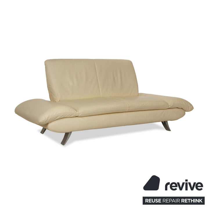 Koinor Rossini Leder Zweisitzer Creme Sofa Couch manuelle Funktion