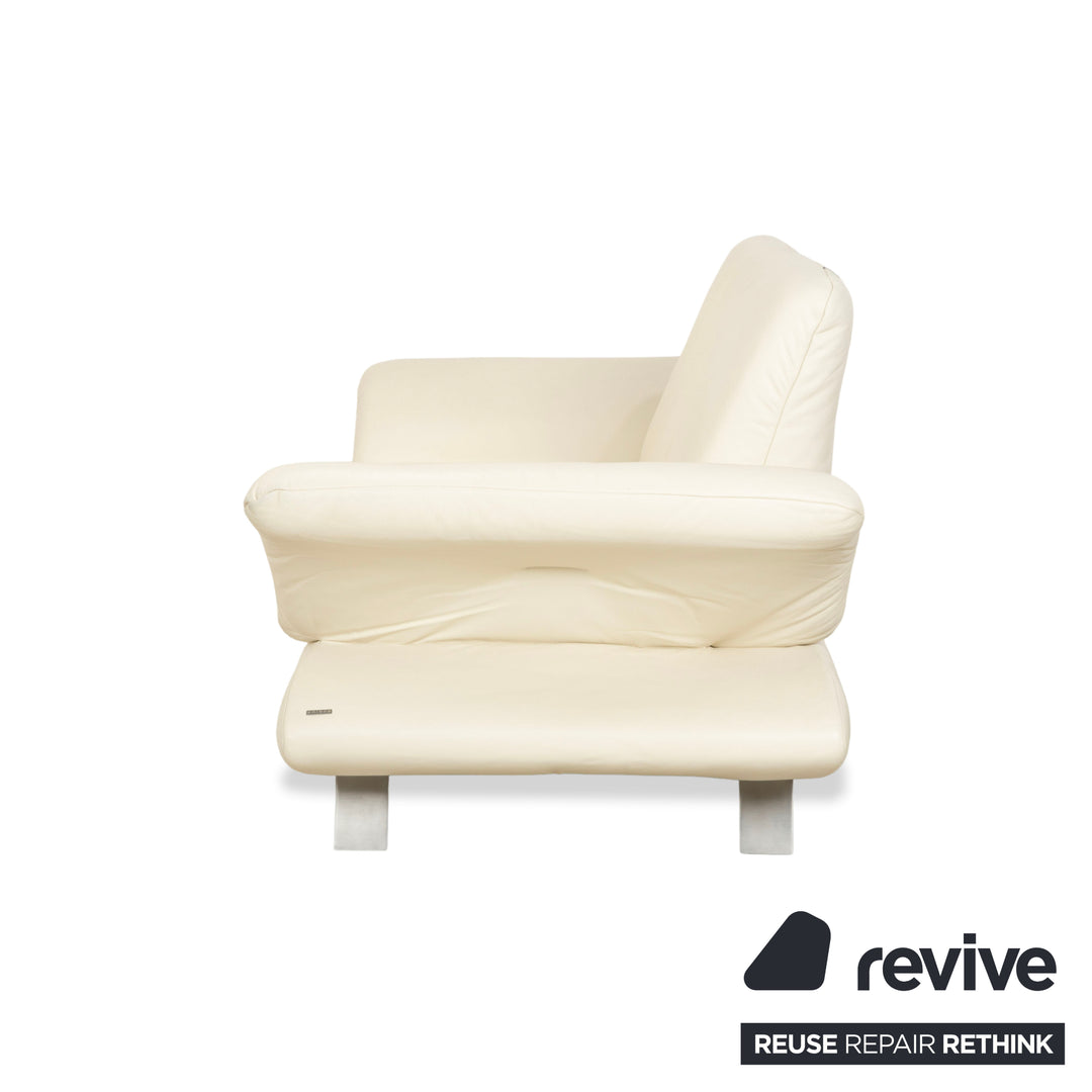 Koinor Rossini Leder Zweisitzer Creme Weiß Sofa Couch manuelle Funktion