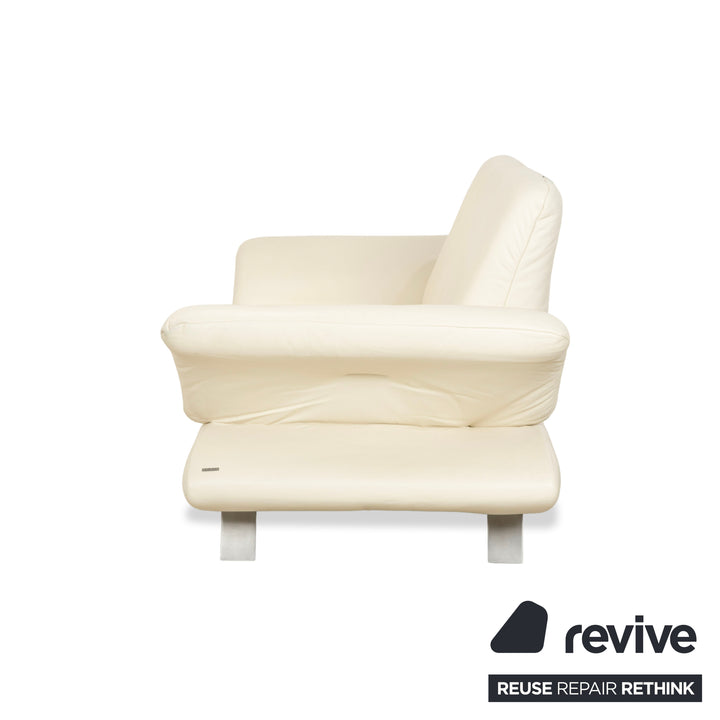 Koinor Rossini Leder Zweisitzer Creme Weiß Sofa Couch manuelle Funktion