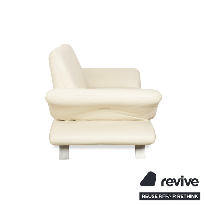 Koinor Rossini Leder Zweisitzer Creme Weiß Sofa Couch manuelle Funktion