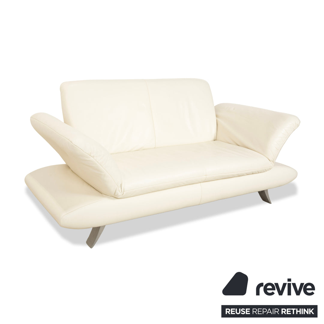 Koinor Rossini Leder Zweisitzer Creme Weiß Sofa Couch manuelle Funktion