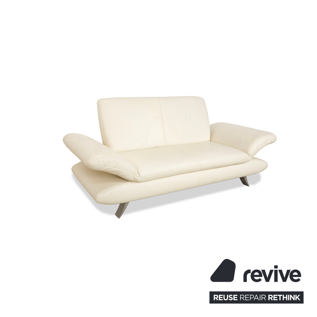 Koinor Rossini Leder Zweisitzer Creme Weiß Sofa Couch manuelle Funktion