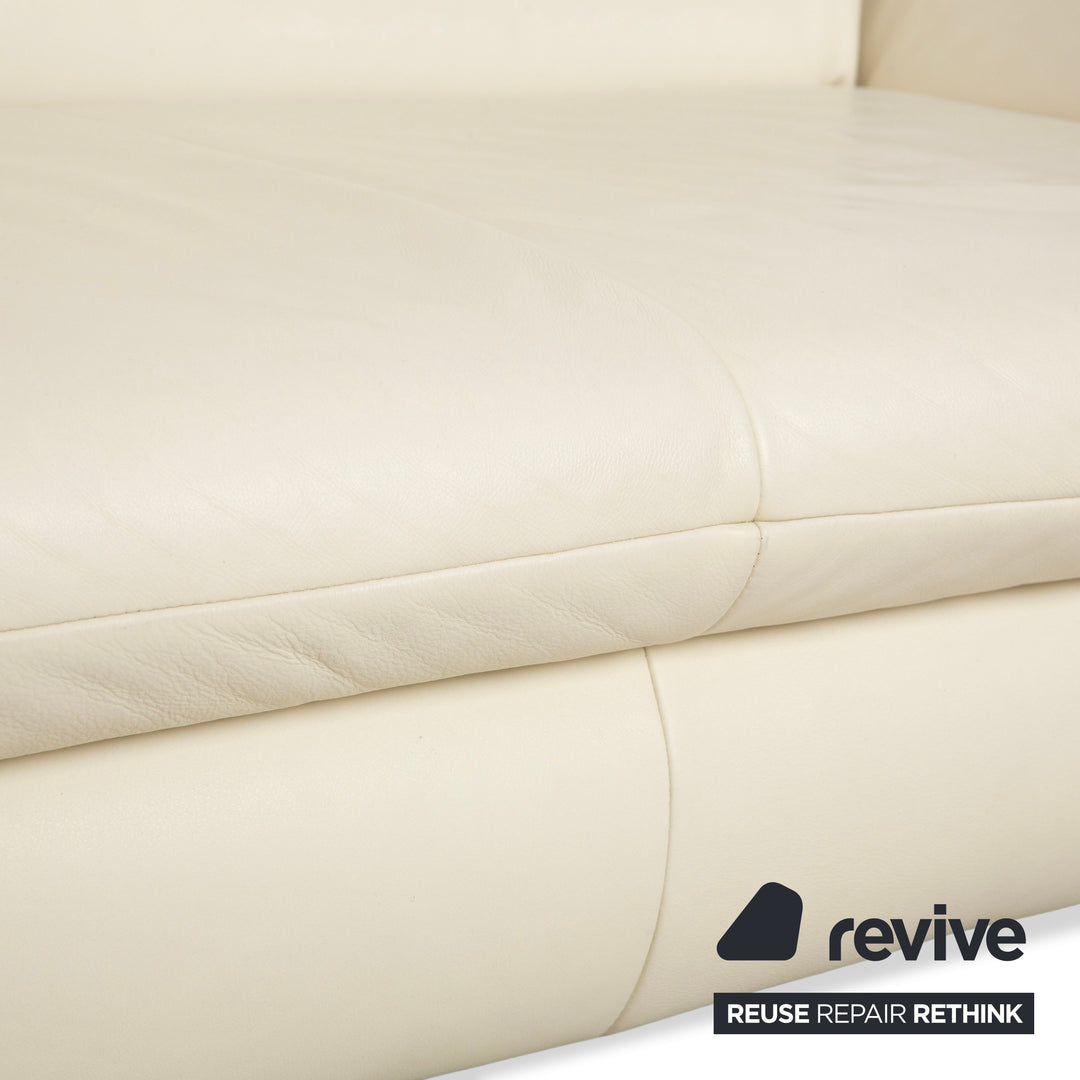 Koinor Rossini Leder Zweisitzer Creme Weiß Sofa Couch manuelle Funktion