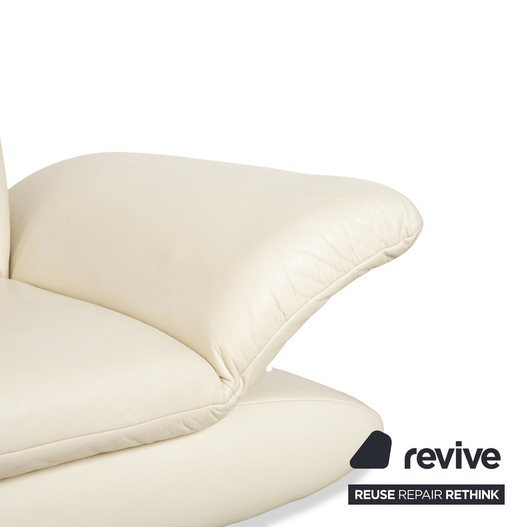 Koinor Rossini Leder Zweisitzer Creme Weiß Sofa Couch manuelle Funktion