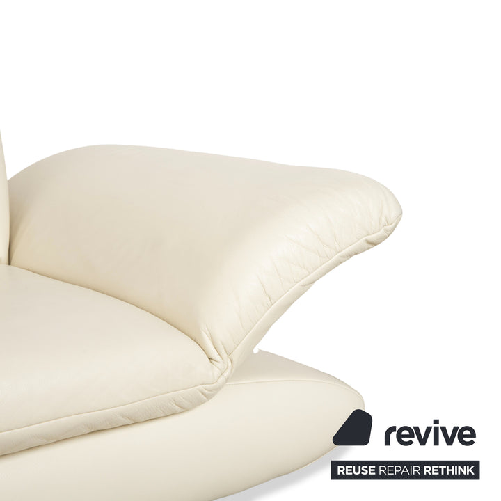 Koinor Rossini Leder Zweisitzer Creme Weiß Sofa Couch manuelle Funktion