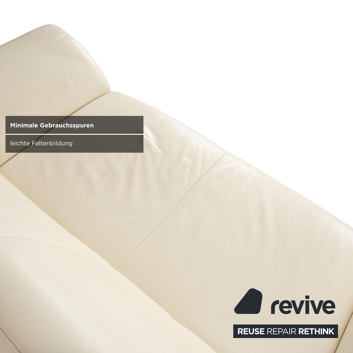 Koinor Rossini Leder Zweisitzer Creme Weiß Sofa Couch manuelle Funktion