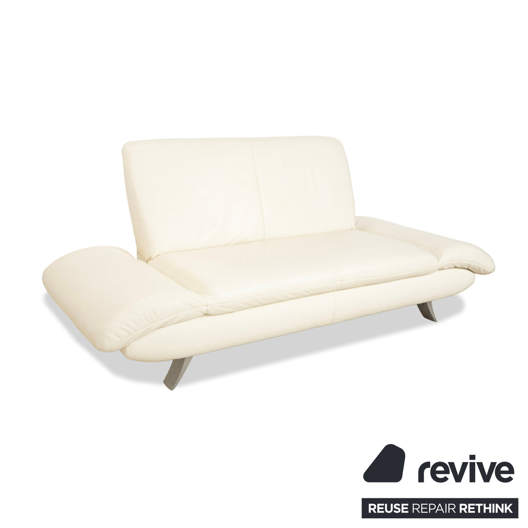 Koinor Rossini Leder Zweisitzer Creme Weiß Sofa Couch manuelle Funktion