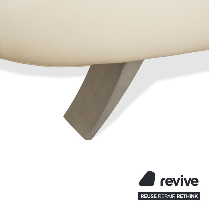 Koinor Rossini Leder Zweisitzer Creme Weiß Sofa Couch manuelle Funktion