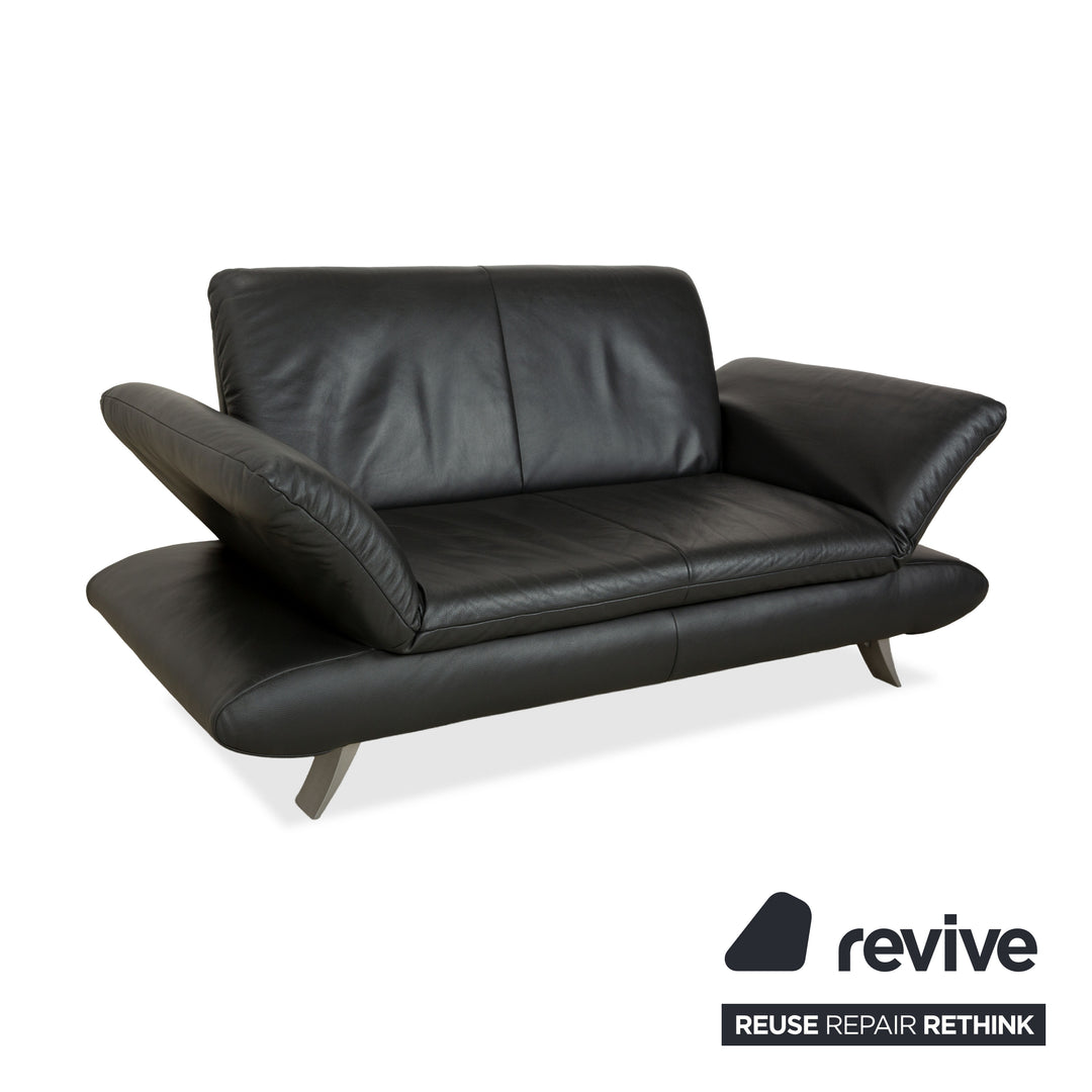 Koinor Rossini Leder Zweisitzer Dunkelgrau manuelle Funktion Sofa Couch