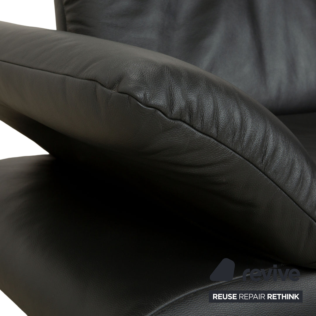 Koinor Rossini Leder Zweisitzer Dunkelgrau manuelle Funktion Sofa Couch