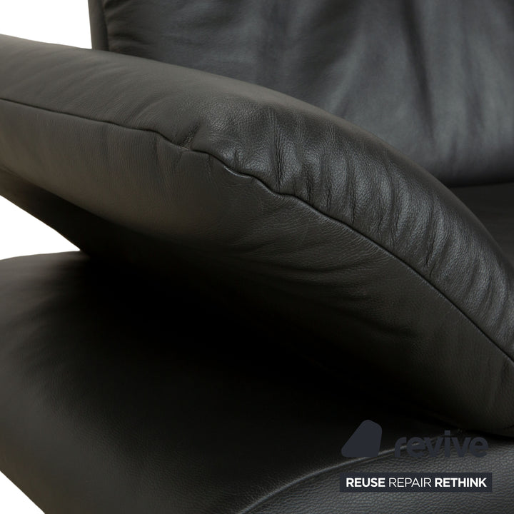 Koinor Rossini Leder Zweisitzer Dunkelgrau manuelle Funktion Sofa Couch