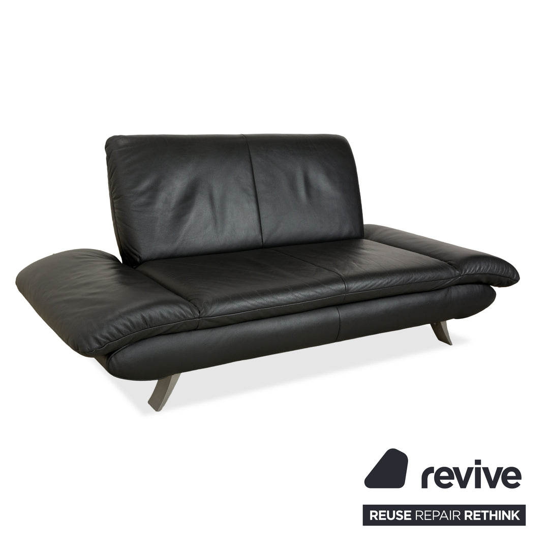 Koinor Rossini Leder Zweisitzer Dunkelgrau manuelle Funktion Sofa Couch