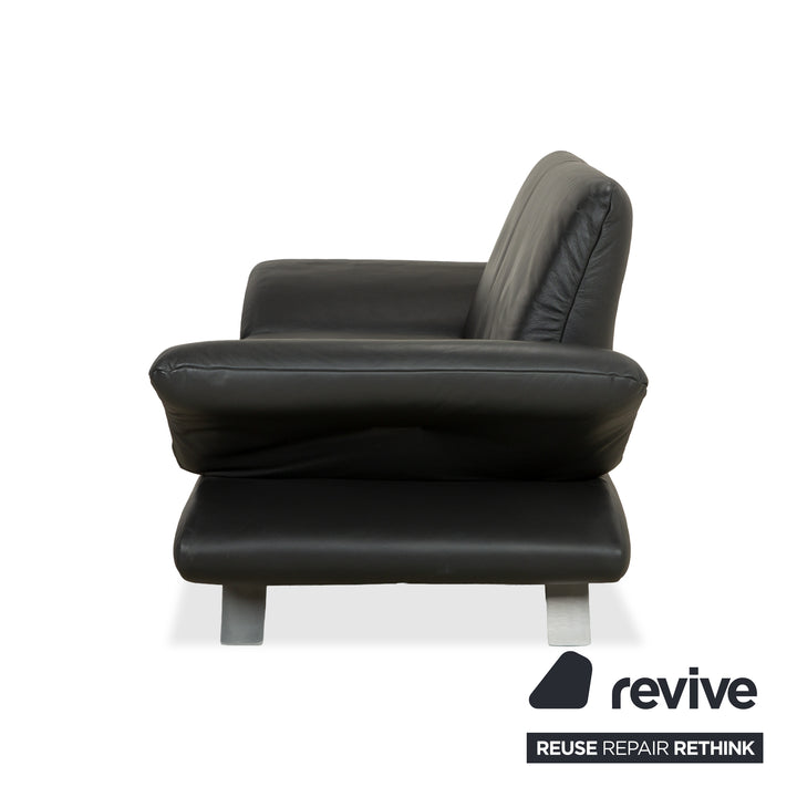 Koinor Rossini Leder Zweisitzer Dunkelgrau manuelle Funktion Sofa Couch
