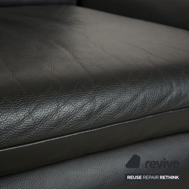 Koinor Rossini Leder Zweisitzer Dunkelgrau manuelle Funktion Sofa Couch