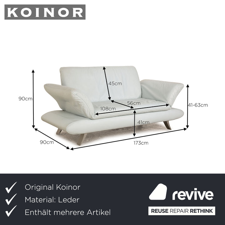 Koinor Rossini Leder Zweisitzer Eisblau manuelle Funktion